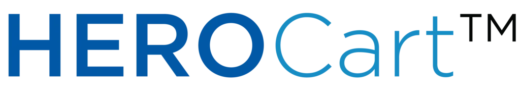 HEROCart logo with blue gradient text and trademark symbol